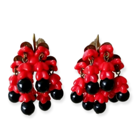 Vintage Mid Century Made in Germany Screw Back Earrings - Picture 2 of 8